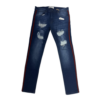 KLTURE Side-Stripe Denim — Dark Blue