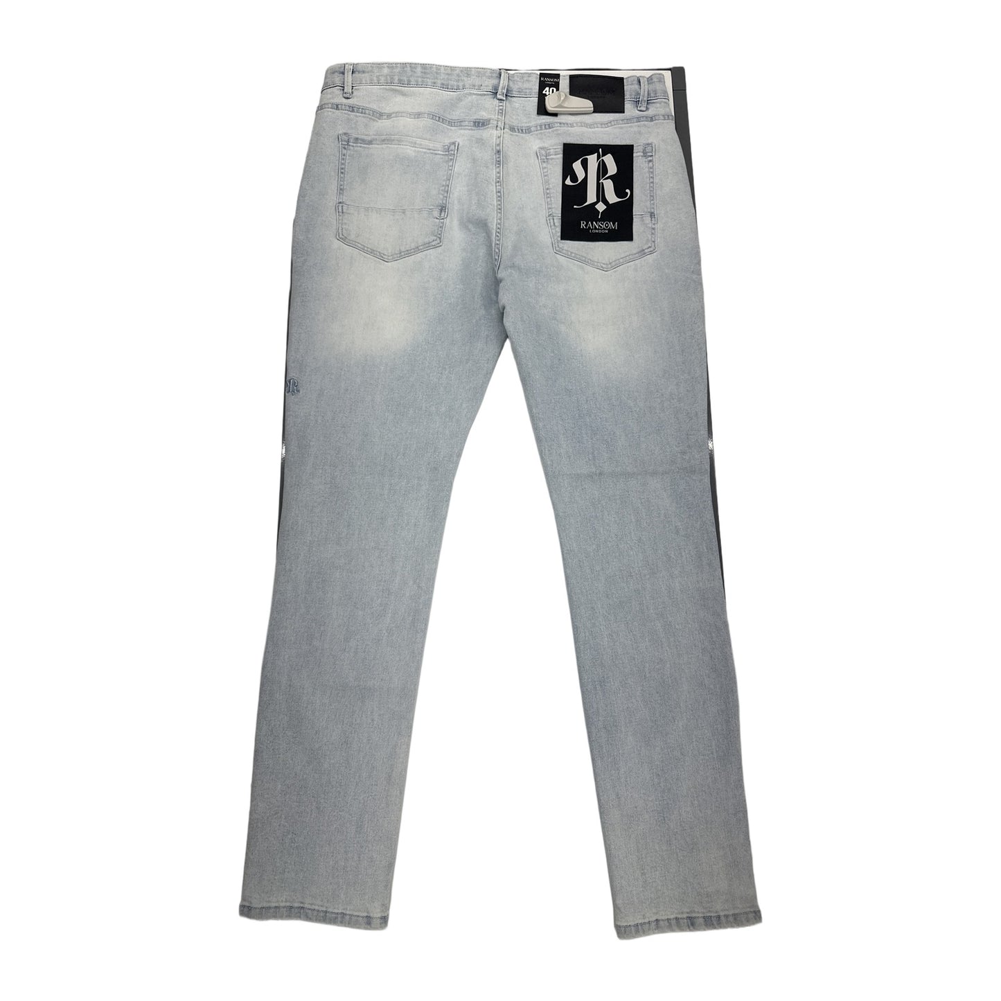 Ransom London Glacier Denim — Ice Blue Distressed