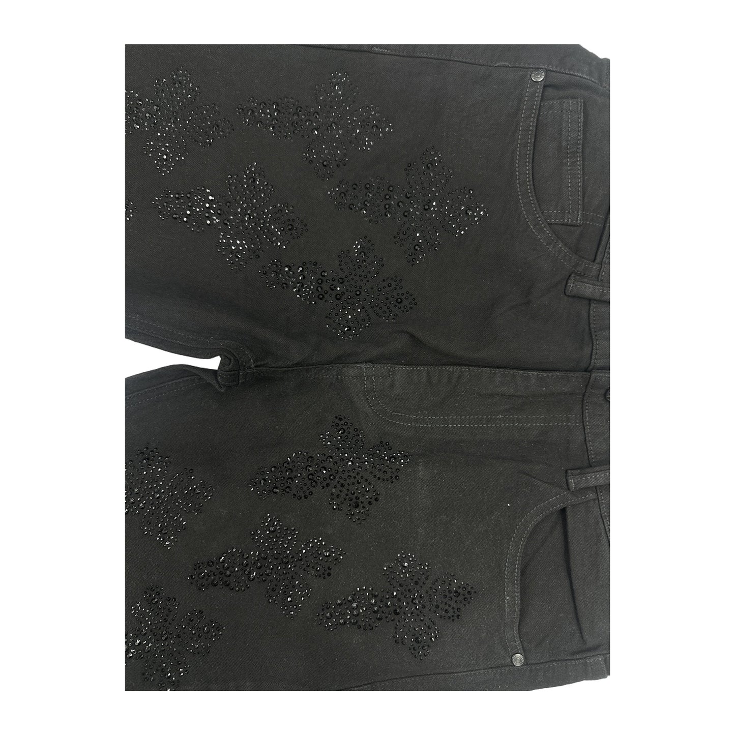 KDNK Rhinestone Cross Skinny Jean — Jet Black