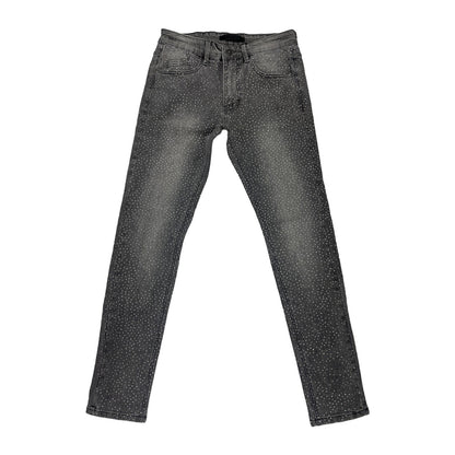 KDNK Rhinestone Skinny Jean — Medium Grey
