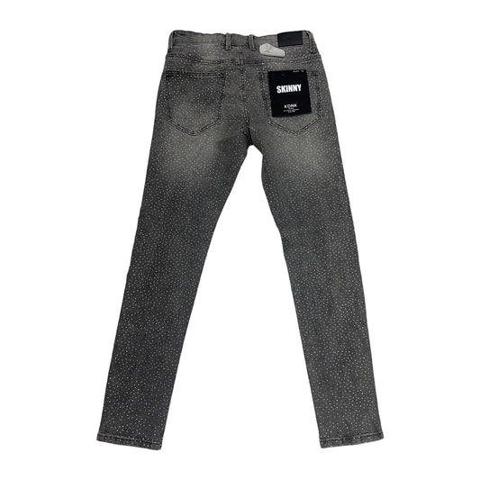 KDNK Rhinestone Skinny Jean — Medium Grey