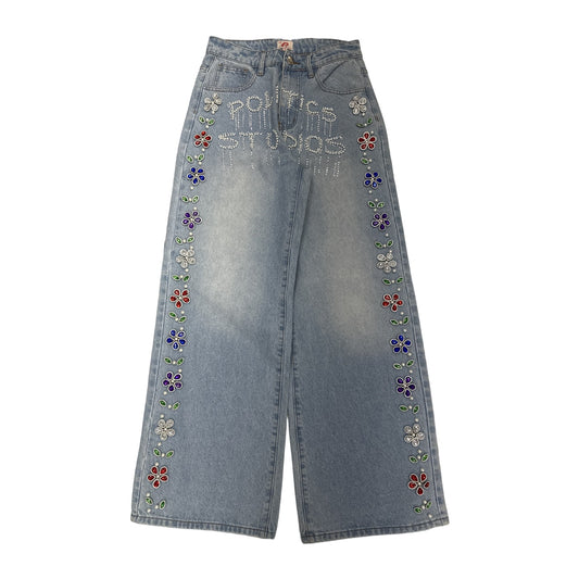 Politics Quin 385 Embellished Jean — Light Blue