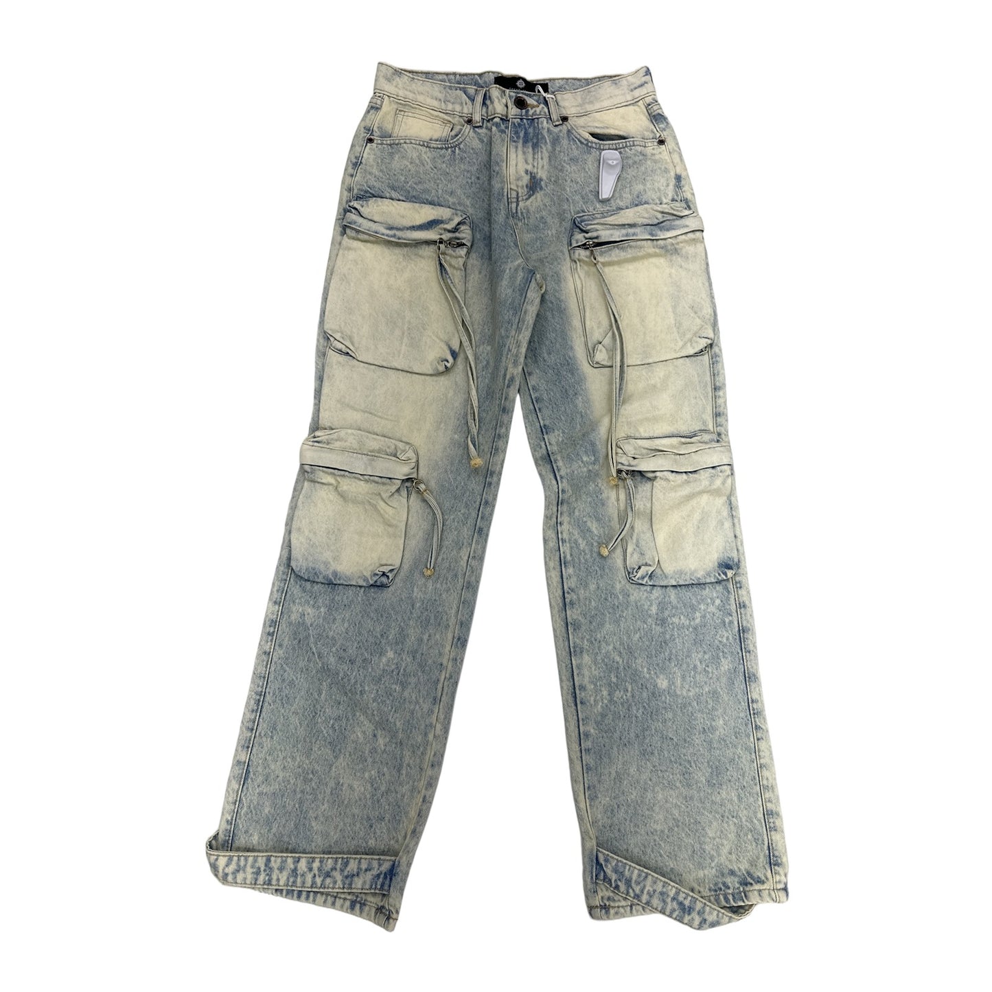 Focus B9004 Marble Wash Jean — Cream & Blue