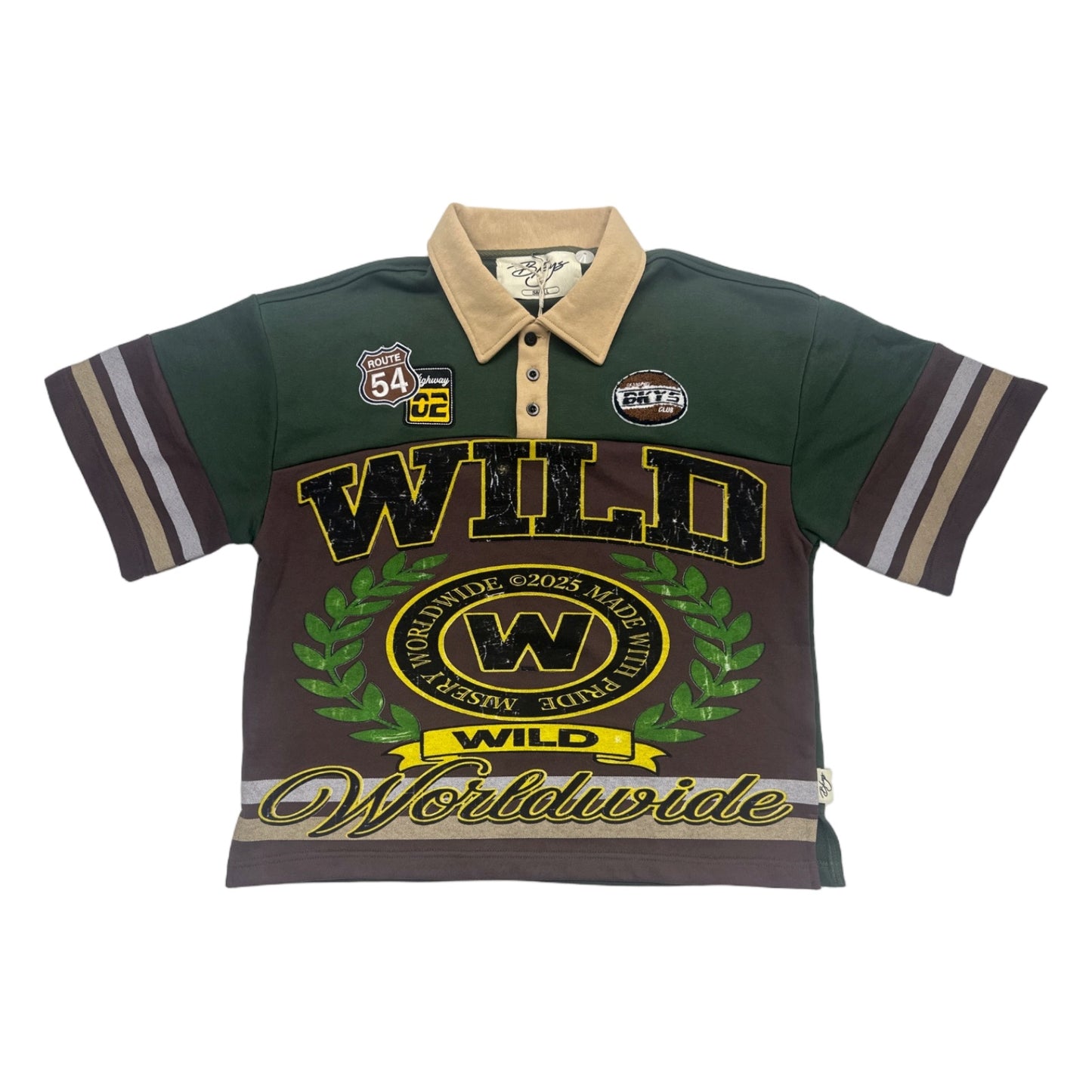 BKYS "Wild Worldwide" Rugby Polo — Olive