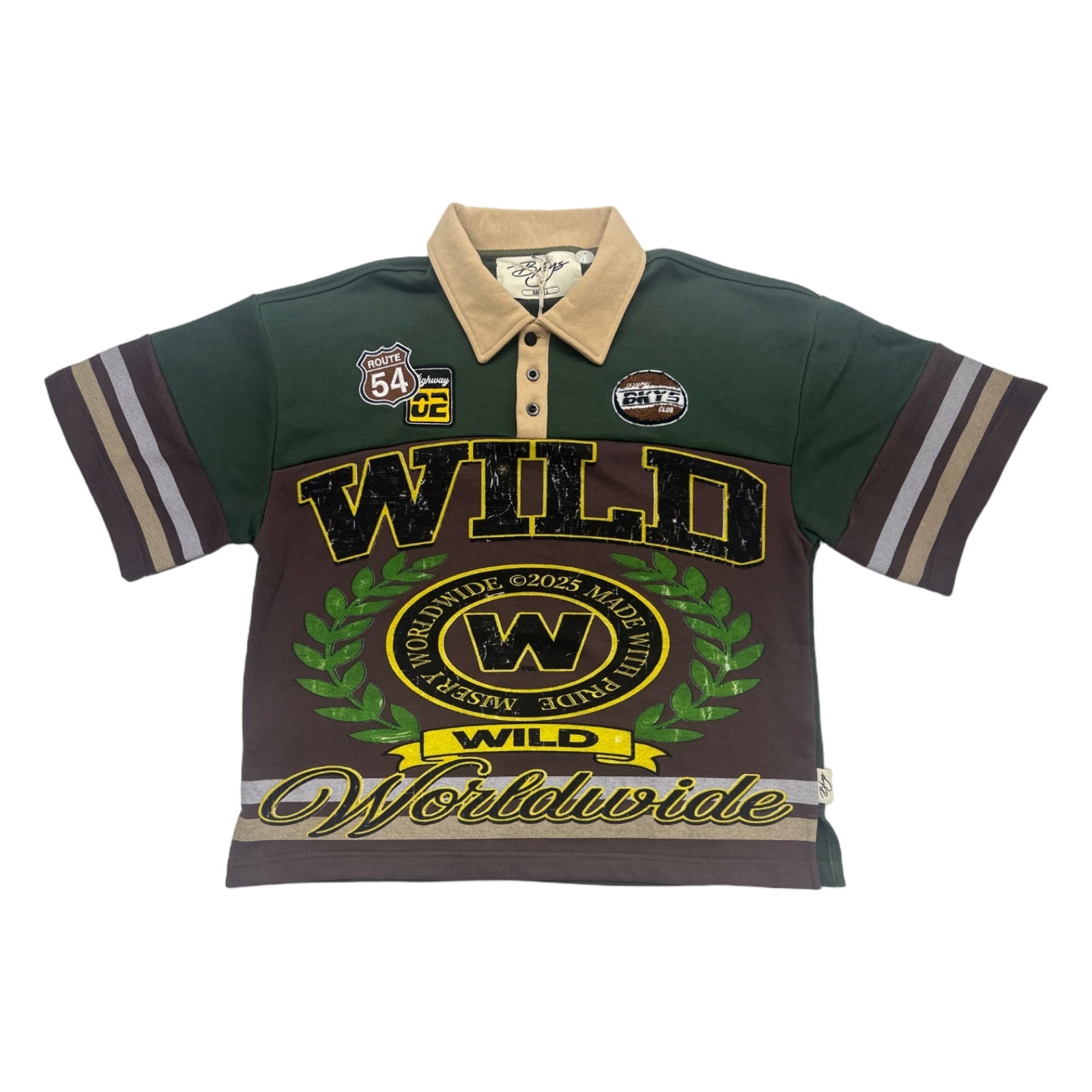 BKYS "Wild Worldwide" Rugby Polo — Olive