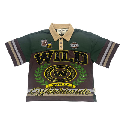 BKYS "Wild Worldwide" Rugby Polo — Olive