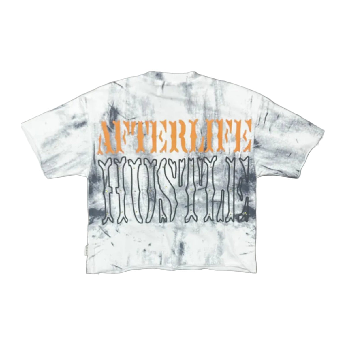 BKYS "Hustle" Afterlife Rhinestone Tee - White — BKYS — view 3