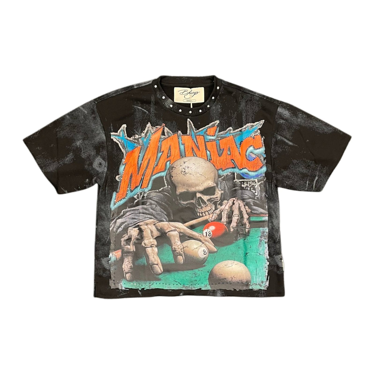 BKYS "Maniac" Rhinestone Tee - Black — BKYS — view 2