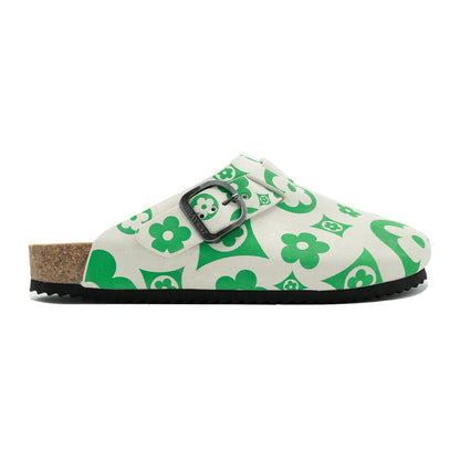 Bravest Studios Flower Mules - Cream/Green — Bravest Studios — view 2