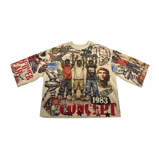 Concept LA "Faith Over Fear" Cropped Tee - Bone