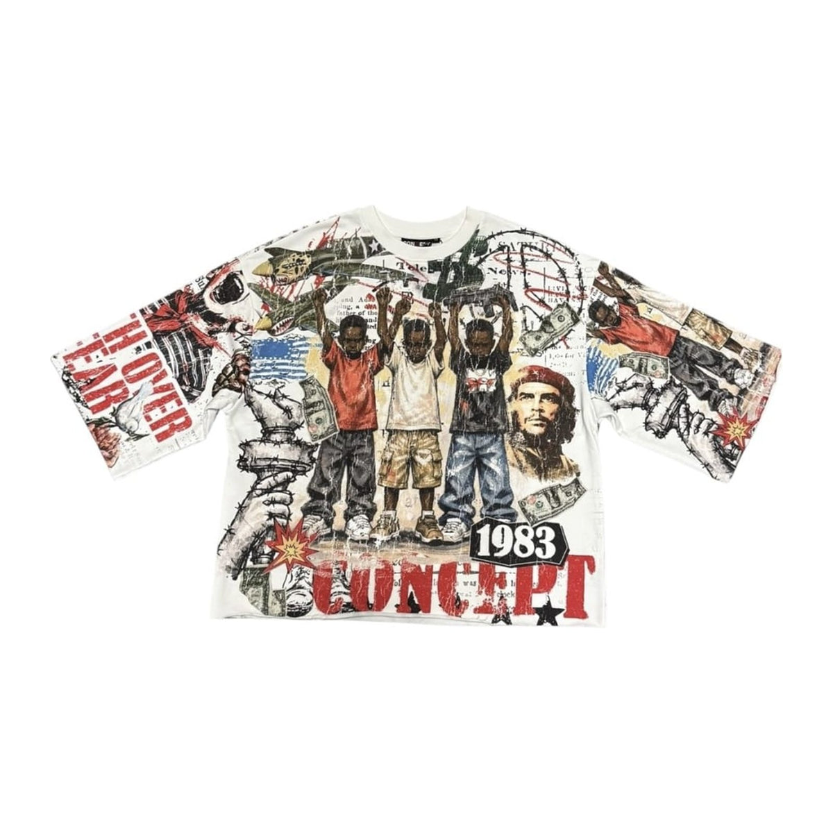 Concept LA "Faith Over Fear" Cropped Tee - Bone — Concept LA — view 3