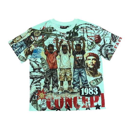 Concept LA "Faith Over Fear" Tee - Aqua — Concept LA — view 2