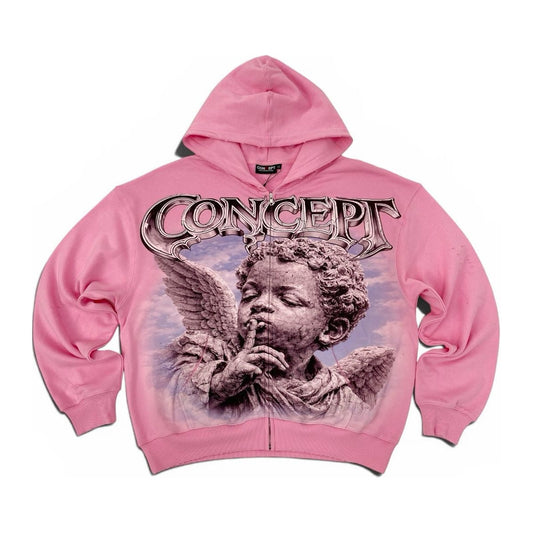 Concept LA "Cherub 2" Zip-Up Hoodie — Pink — Concept LA — view 2