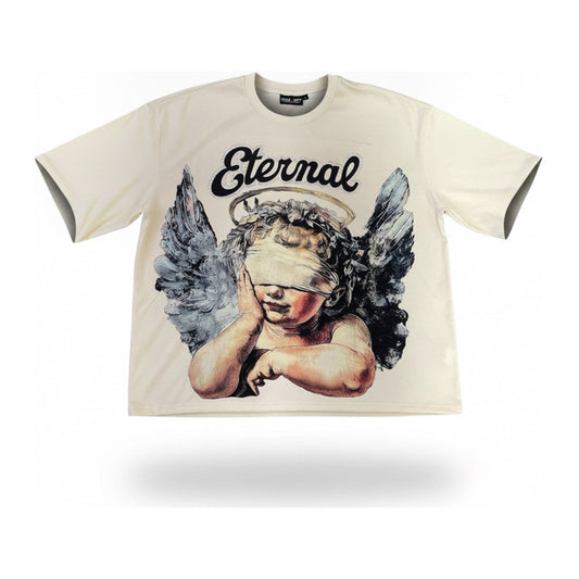 Concept LA "Eternal" Boxy Tee — Bone - ghost mannequin