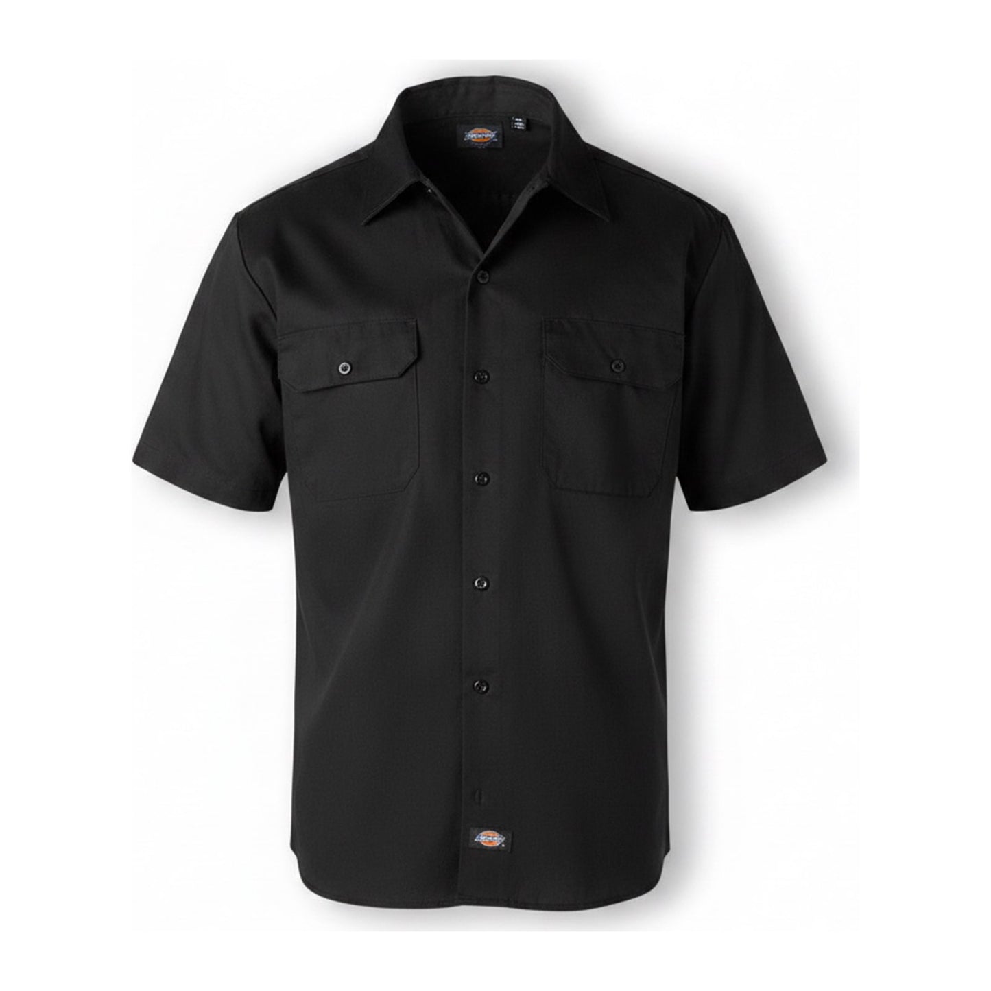 Dickies 1574 Short Sleeve Work Shirt — Black - ghost mannequin