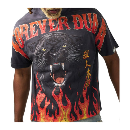 Duaa Panther Flames Tee — Black — Duaa — view 2