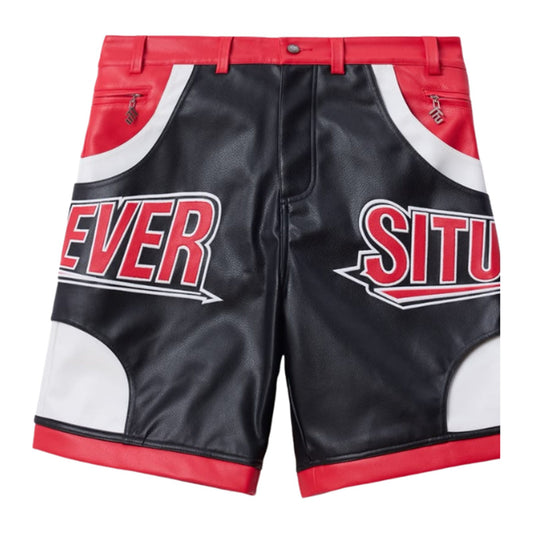 Forever Situated Leather Shorts — Red — Forever Situated — view 2