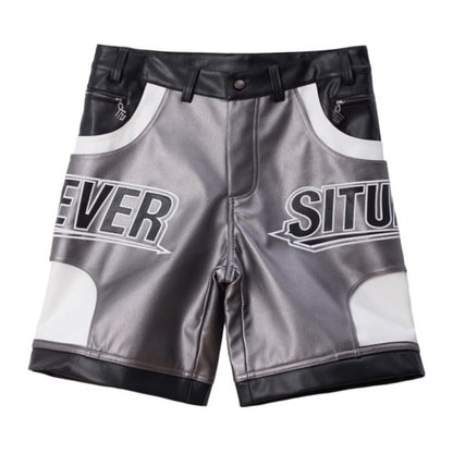 Forever Situated Leather Shorts — Silver — Forever Situated — view 2