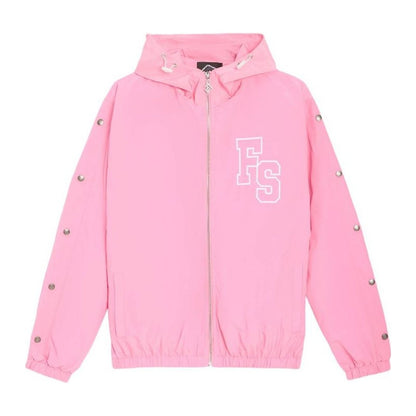 Forever Situated Nylon Track Jacket — Pink