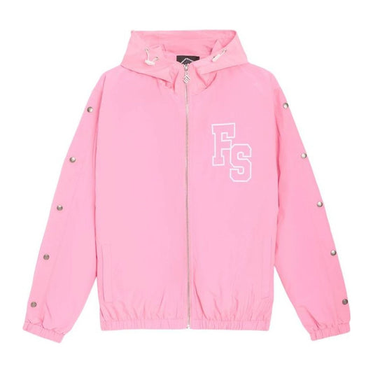 Forever Situated Nylon Track Jacket — Pink