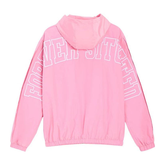 Forever Situated Nylon Track Jacket — Pink — back