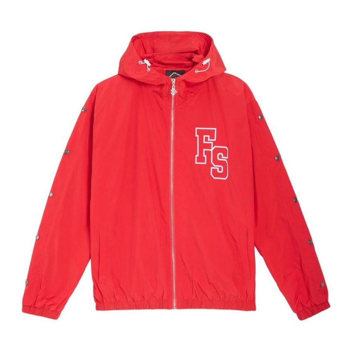 Forever Situated Nylon Track Jacket — Red