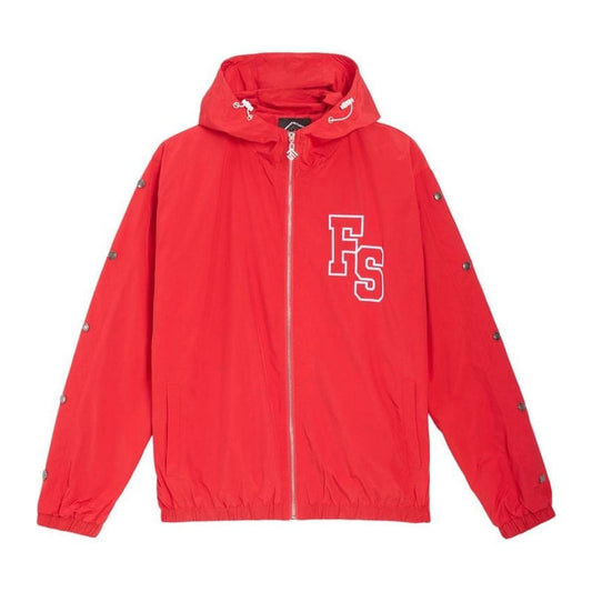 Forever Situated Nylon Track Jacket — Red