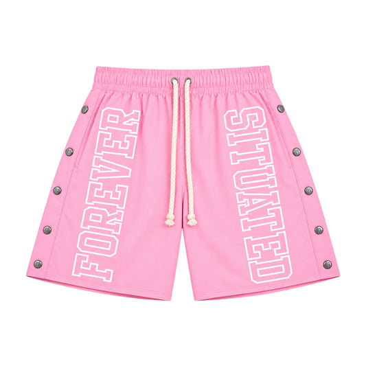 Forever Situated Nylon Track Short in pink