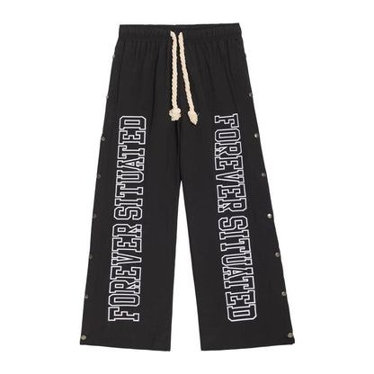 Forever Situated Nylon Tracks Pant — Black