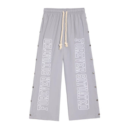 Forever Situated Nylon Tracks Pant — Grey