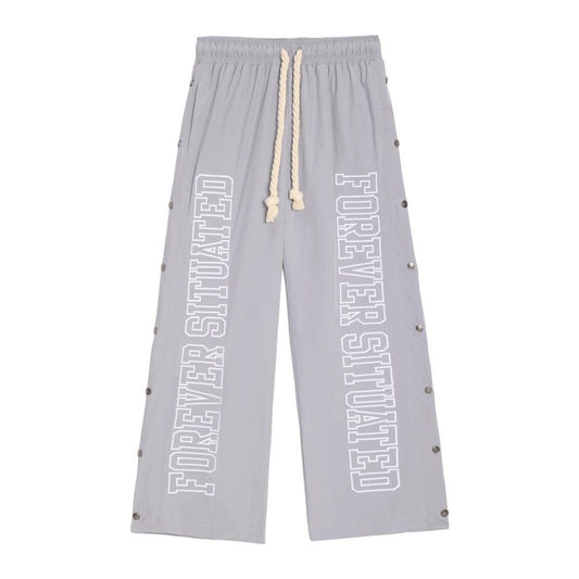 Forever Situated Nylon Tracks Pant — Grey