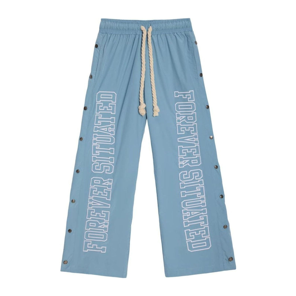 Forever Situated Nylon Tracks Pant — Light Blue