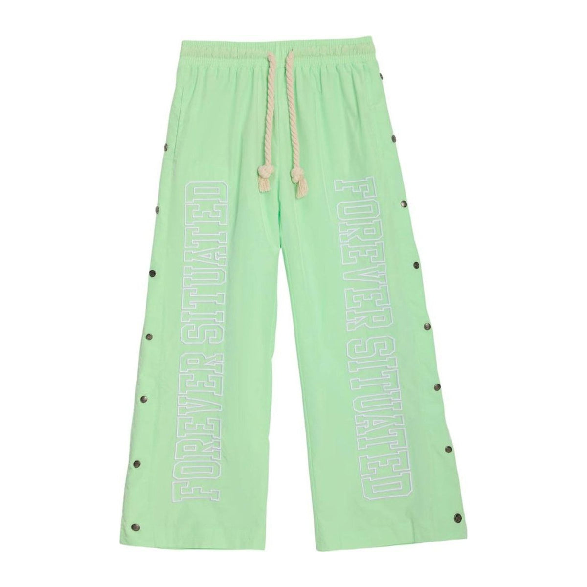 Forever Situated Nylon Tracks Pant — Lime Green