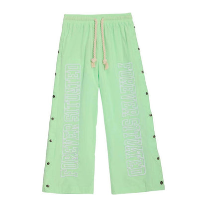 Forever Situated Nylon Tracks Pant — Lime Green