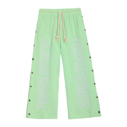 Forever Situated Nylon Tracks Pant — Lime Green