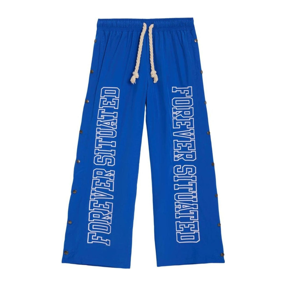 Forever Situated Nylon Tracks Pant — Royal Blue