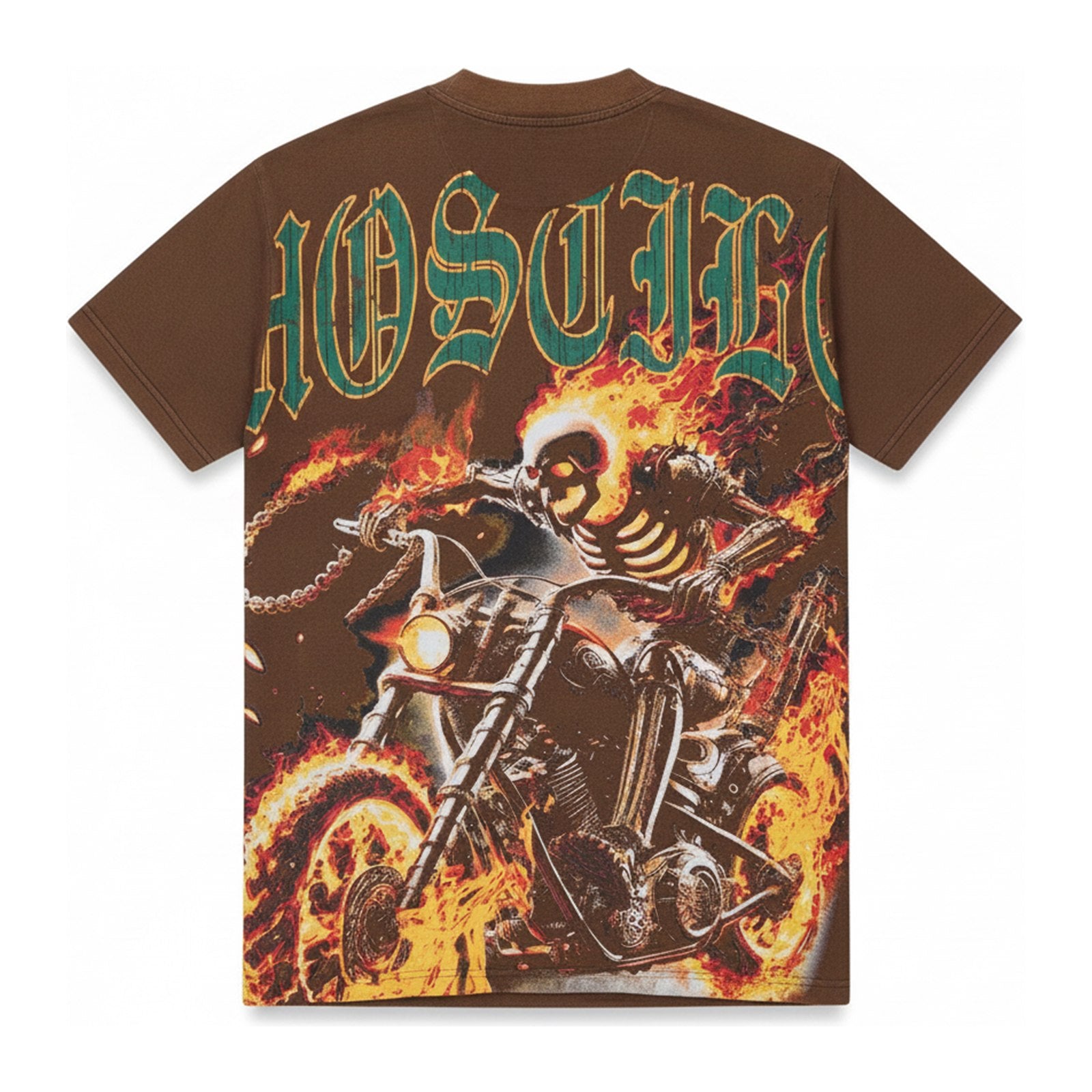 Hostile "Fire Rider" Chain Tee — Brown - ghost mannequin