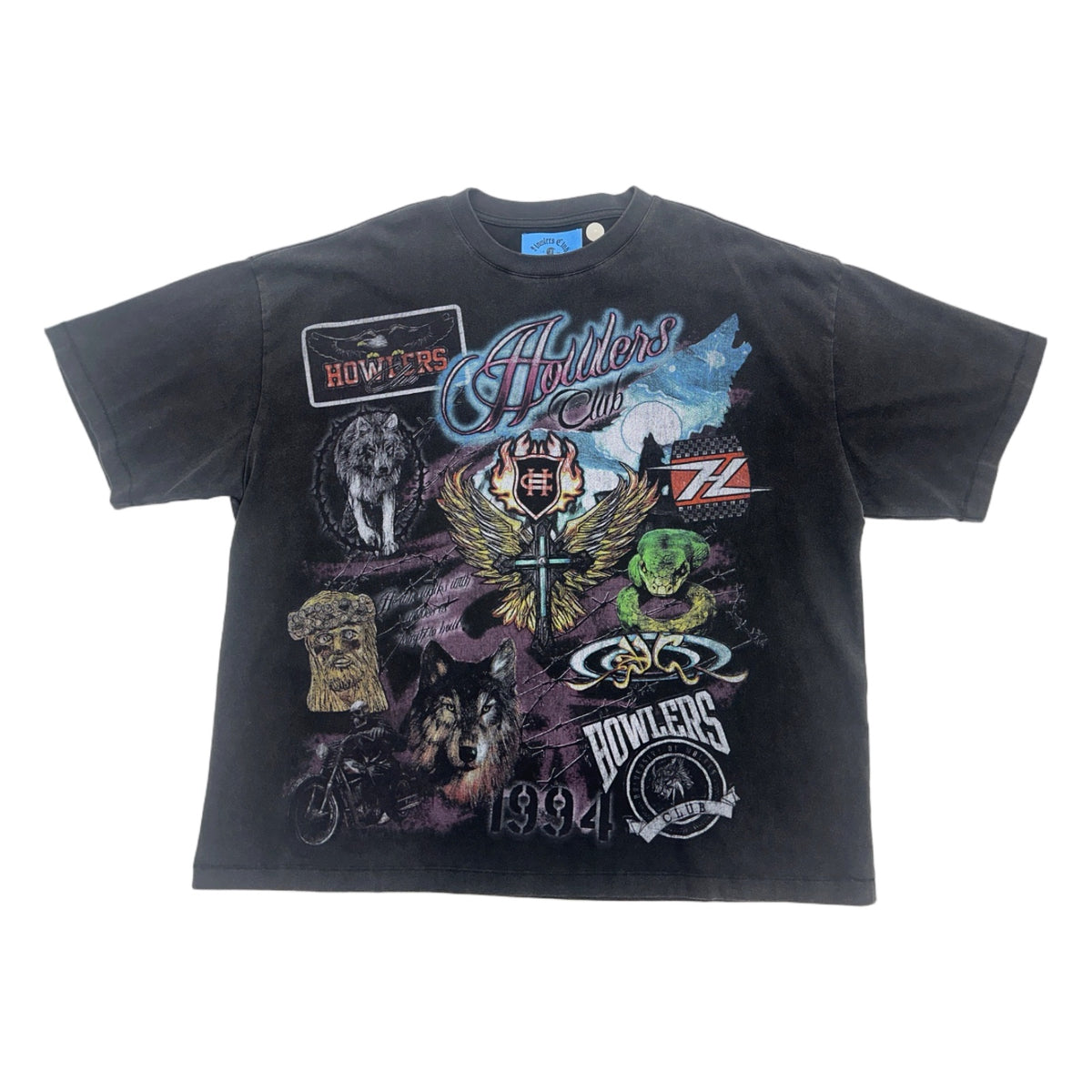howlers club black wash graphic tee