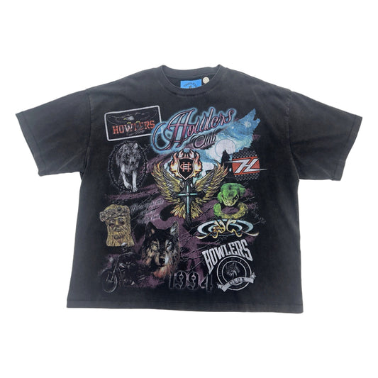 howlers club black wash graphic tee
