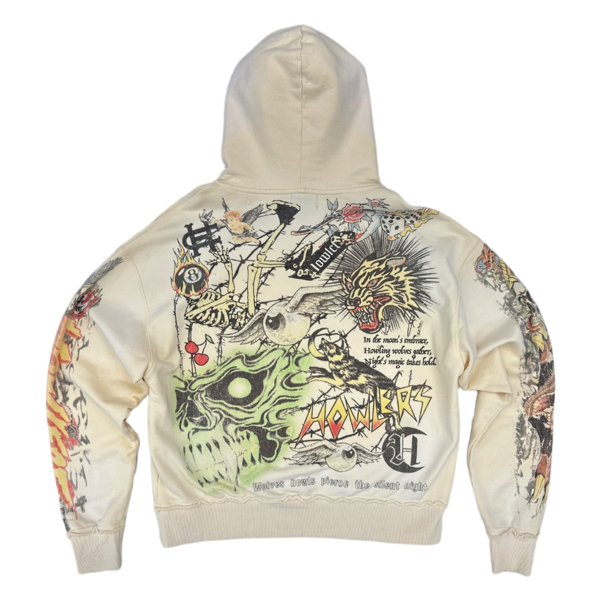 howlers club wolf hoodie cream