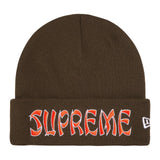 Supreme x New Era Action Beanie — Brown