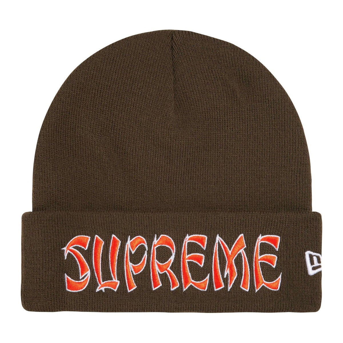 Supreme x New Era Action Beanie — Brown