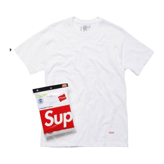 supreme x hanes tagless tees 3 pack white