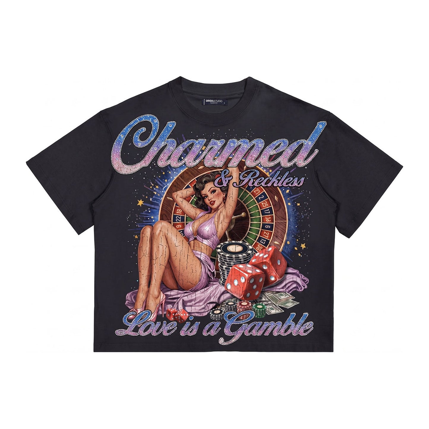 Roku Studio "Charmed & Reckless" Tee — Black