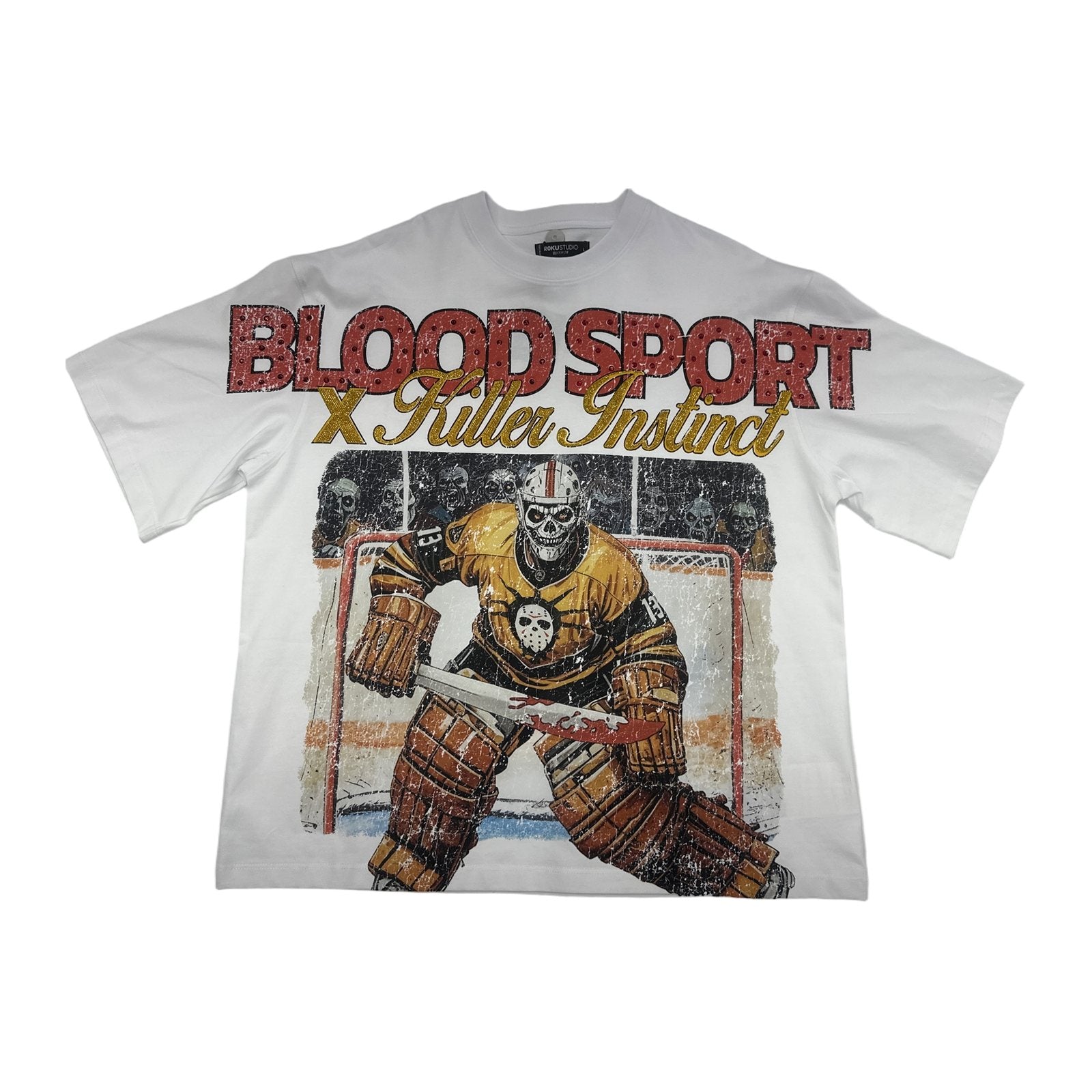 roku studio blood sport tee white