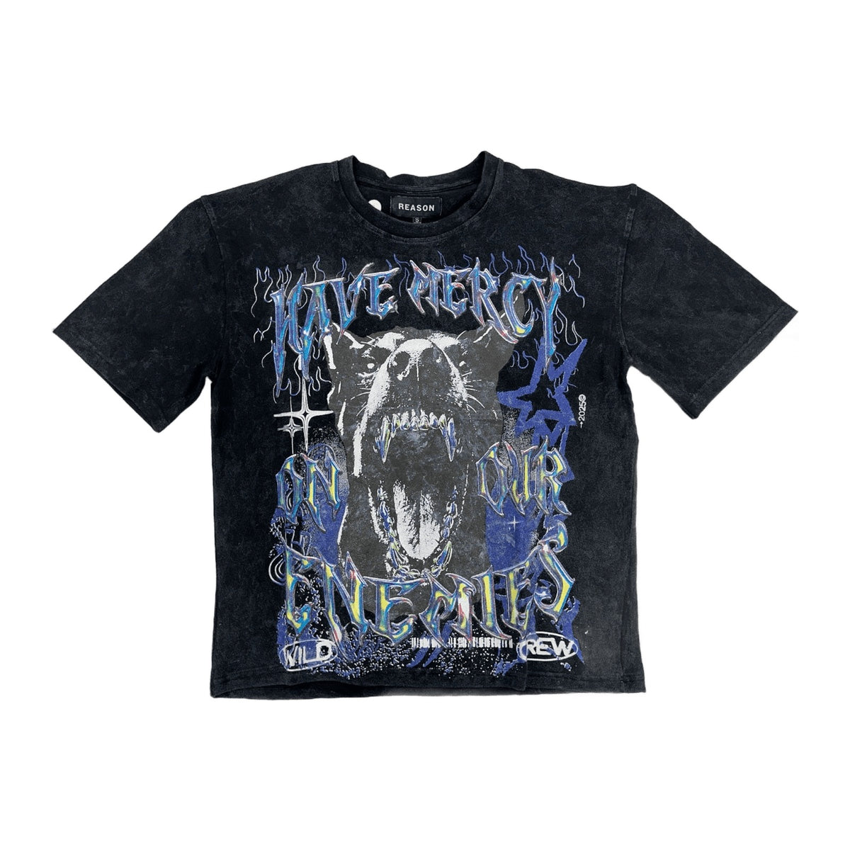 REASON "Have Mercy" Wolf Tee — Black Wash