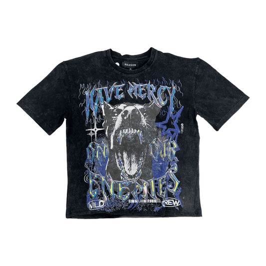 REASON "Have Mercy" Wolf Tee — Black Wash
