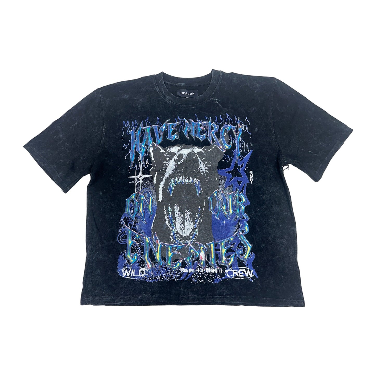 reason have mercy wolf tee black wash
