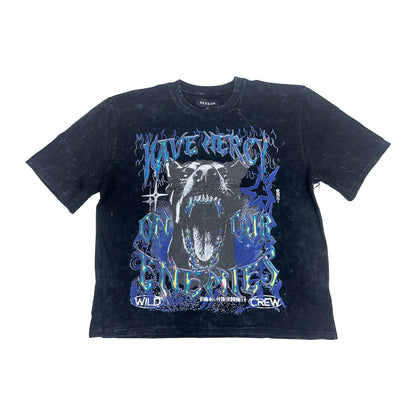 reason have mercy wolf tee black wash