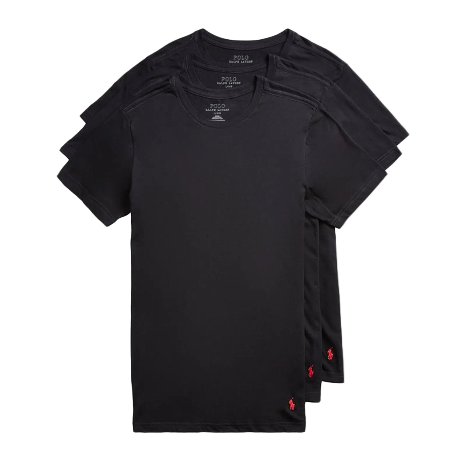 Polo Ralph Lauren Slim Fit Crew Tee 3-Pack — Black